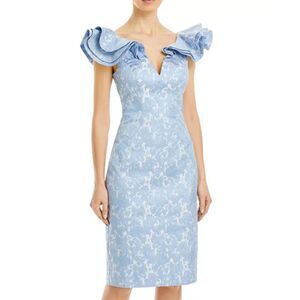 Eliza J Triple Ruffle Jacquard Dress – Size 10